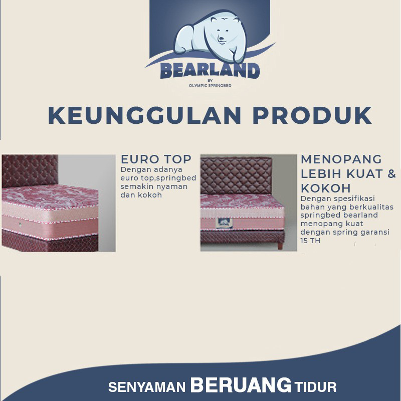 Kasur Springbed Matras springbed 140x200 WOODLAND BEARLAND GRIZZLY